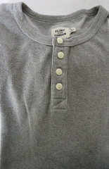 Flint and Tinder Henley Shirt Mens Size Large Gray L/S Ribbed Waffle USA Comfort
