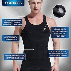 Men Slimming Body Shaper Compression Gynecomastia T-shirt Posture Corrector Vest