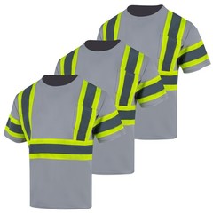 3pcs Safety Reflective High Visibility Shirts for Men ANSI Class 1 Hi Vis Con…