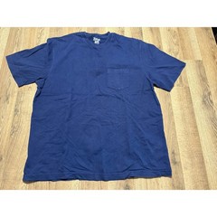 G.H. Bass Pocket Tee Mens Large Navy Blue Adult Short Sleeve Cotton Excellent