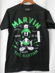Looney Tunes Marvin The Martian Black Green T Shirt Size Small