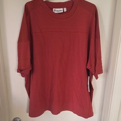 No Boundaries Red Solid Oversized Fit Tee Men’s 2XL Crew Neck Short Sleeve