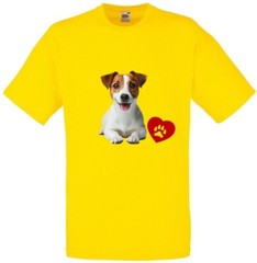Jack Russell Dog Pet Heart Family Novelty T Shirt Various Colours And Sizes