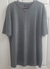 Lot of 2 Claiborne Ribbed Textured V-Neck T-Shirts | Both Size Men’s Large