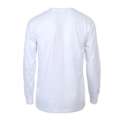 Cotton T-Shirt Crew Neck Men’s Long Sleeves Classic Ribbed Cuff and Neck Solid