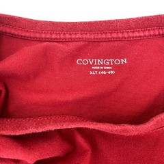 Covington Mens T-Shirt Deep Red Size XLT Crew Neck Regular Fit Pullover Casual