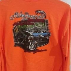 Harley Davidson Long Sleeve T-Shirt Orange 3XL Bayou Country Houma Louisiana