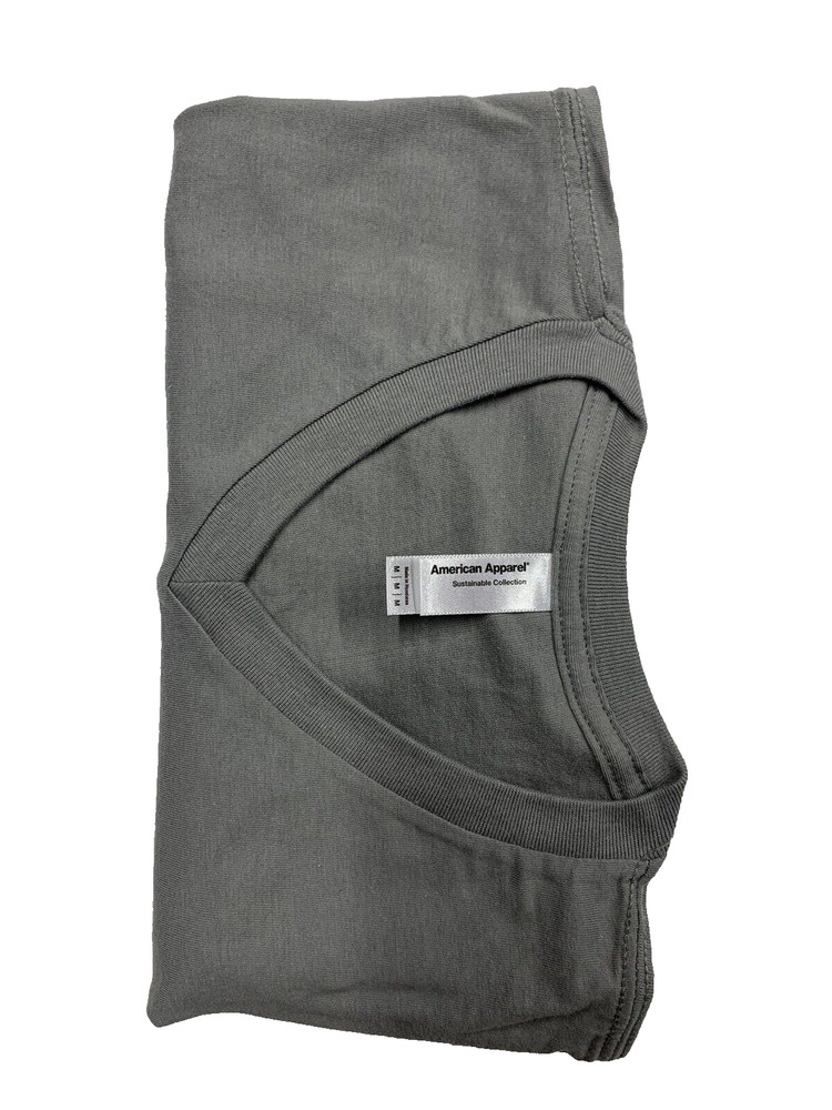 American Apparel Sustainable Collection Unisex Vneck T-Shirt 100% cotton Gray M