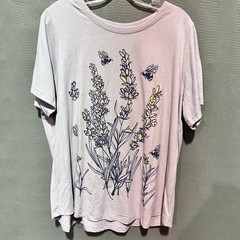 Mighty Fine Purple Flower design T-shirt Size 0X BR2026