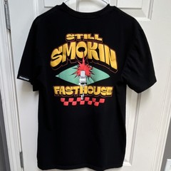 Fasthouse Still Smokin Graphic Print Black Cotton Jersey Crew Neck T-Shirt XL