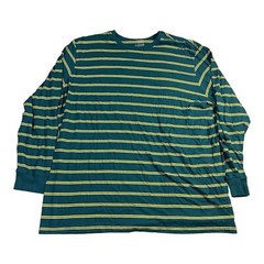 The Foundry 2XLT Long Sleeve T-Shirt Mens Big Tall Green Striped