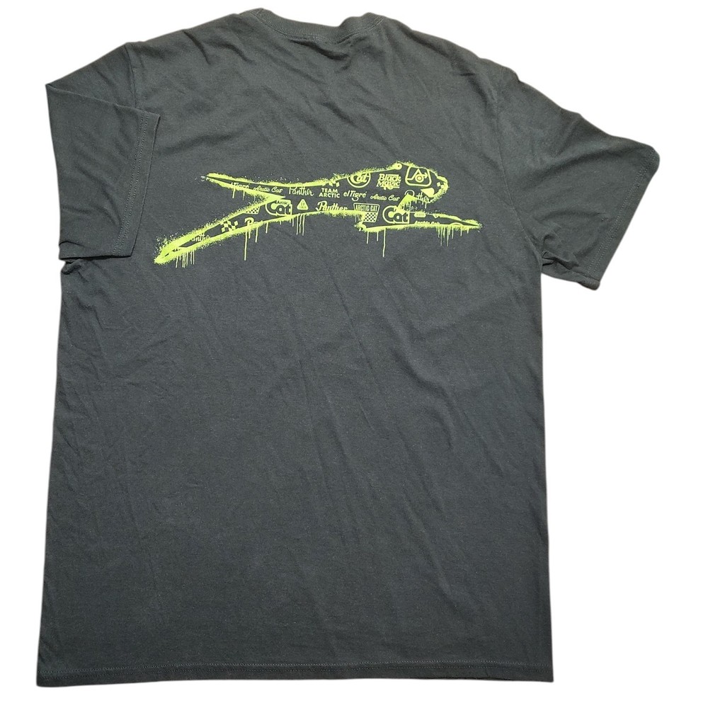 Team Arctic Cat Logo T-Shirt Adult Large Black Green Arcticwear Snowmobile
