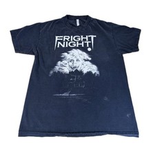 Fright Night Horror T Shirt Large Faded Black Cracked Graphic Made In Mexico