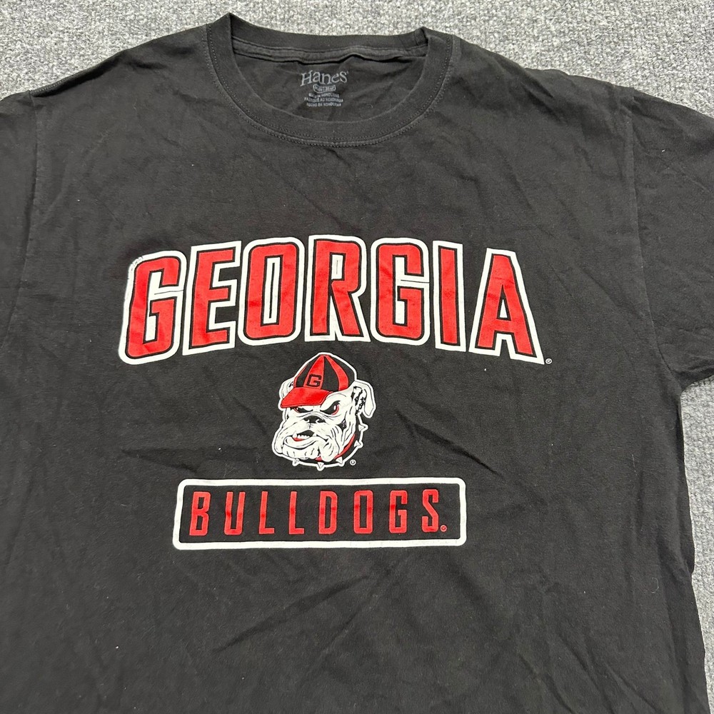 Hanes T-Shirt Mens Size M Black Georgia Bulldogs NCAA College Graphic
