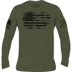 Grunt Style Vintage American Long Sleeve T-Shirt – Military Green