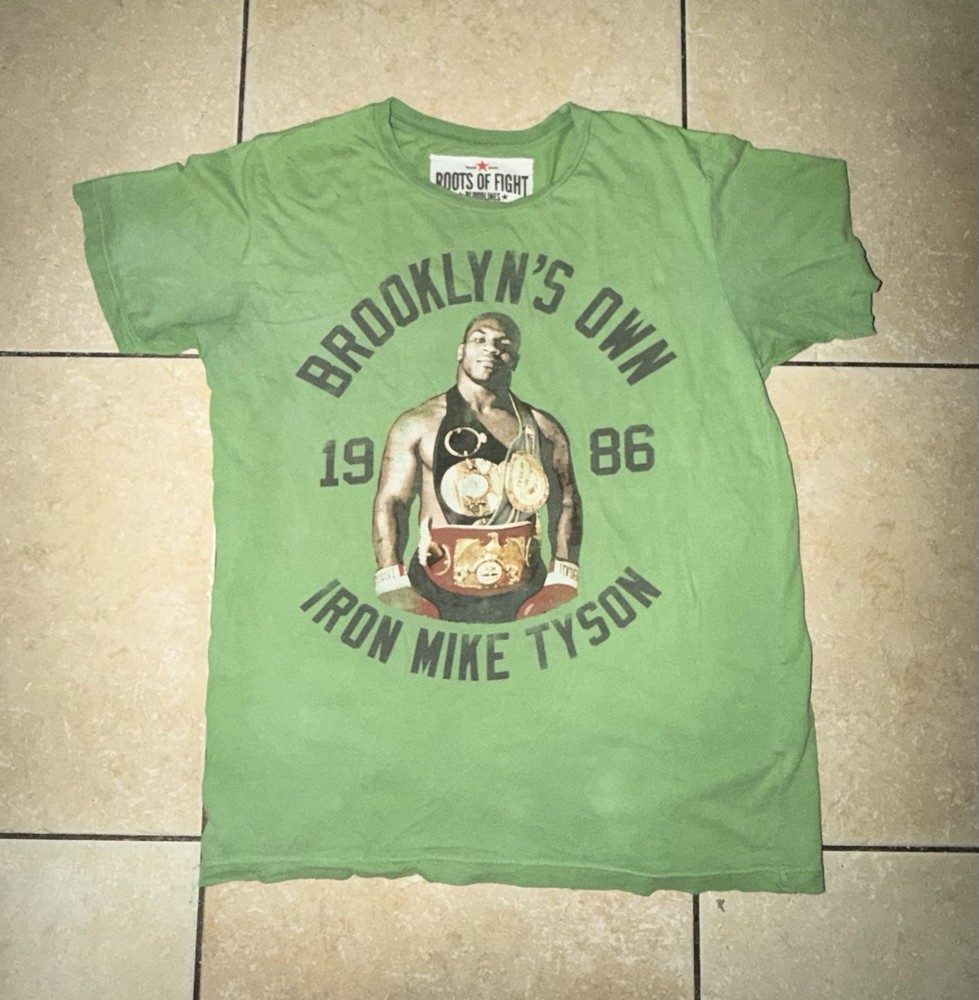 Retired Size L Roots Of Fight Bloodlines Mike Tyson Brooklyn’s Own Shirt Green