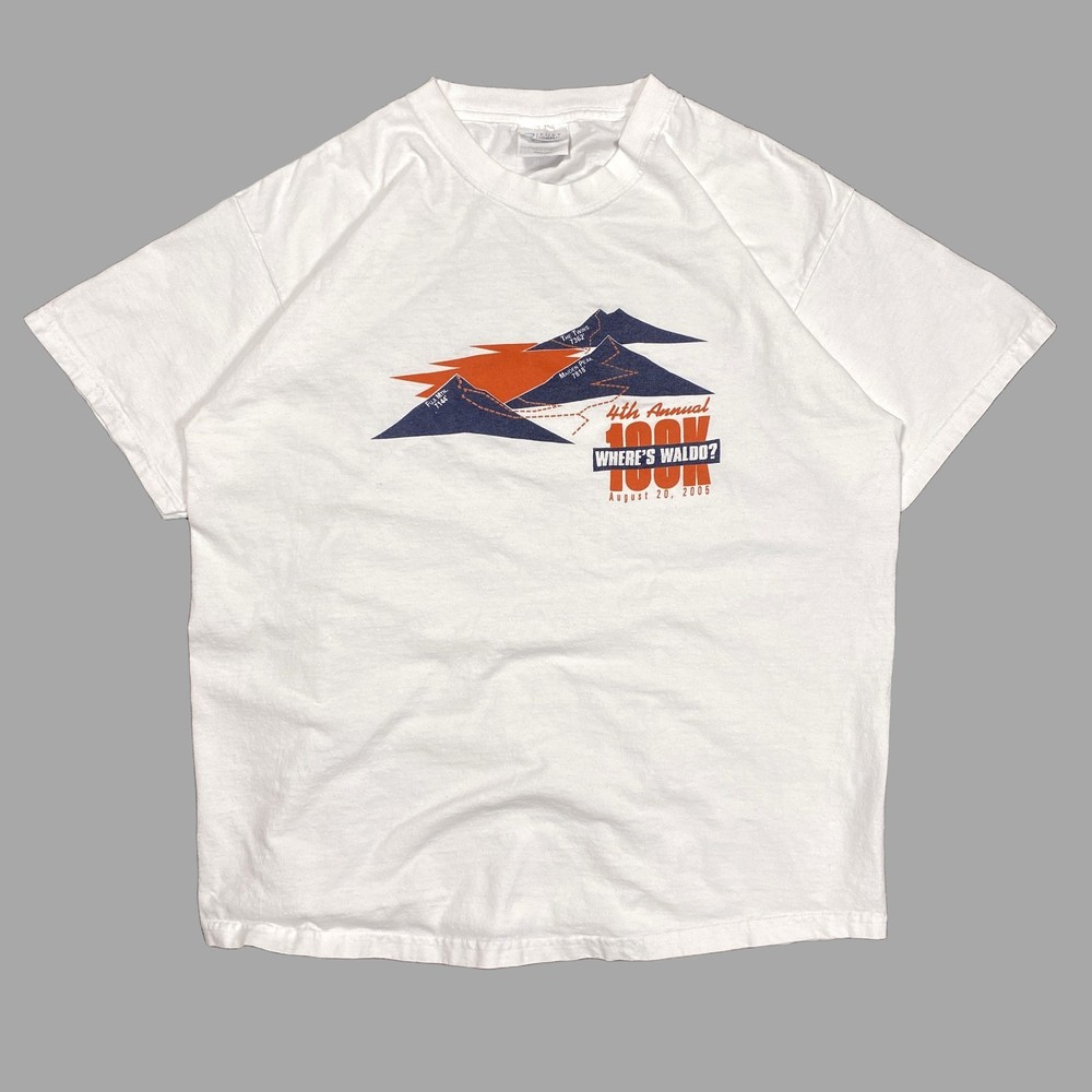 Vintage 2005 Where’s Waldo 100K Trail Run T-Shirt White L