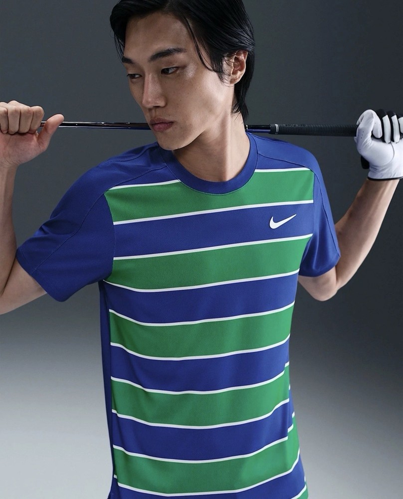 Nike Court Slam Dri-FIT ADV Tennis Top Shirt Blue Green FZ6934-539 Men’s Large L