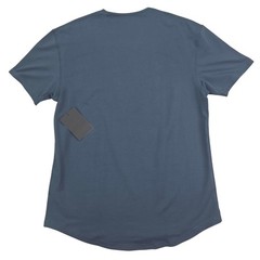 BYLT Drop Cut Lux Pocket Tee Mens XL Blue Short Sleeve Athletic Fit Curved Hem