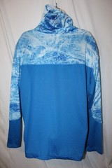 mens habit hidden cove LS poly fishing shirt M nwt blue water camo hoodie