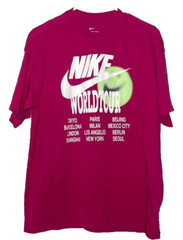 Nike Sportswear SNW World Tour T Shirt Adult Large Pink Tokyo NYC Paris Glow