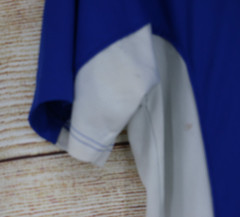 VINTAGE Diadora Mens Sz Medium V-Neck Short Sleeve Jersey Shirt Blue Bulldogs