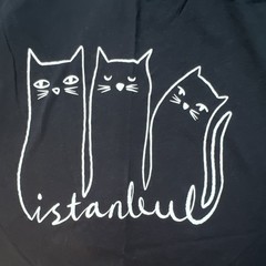 Mavi Istanbul Collection Men’s L Black Crew Neck Short Sleeve Cat Graphic Tee
