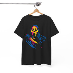 Ghost Face T-Shirt Neon BlackLight Icon Of Halloween Horror Scary Official