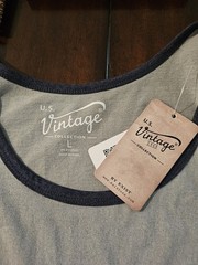 New US Vintage Men’s Sz Lg Shirt Tank Muscle Silver 100% Cotton NWT MSRP $29.95