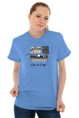 Life Is Crap Bad Day Accountant Tax Day Time Womens or Mens Crewneck T Shirt Tee