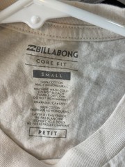 Billabong Mens S Beige Graphic Logo Crew Neck Long Sleeve Knit Cotton T-Shirt