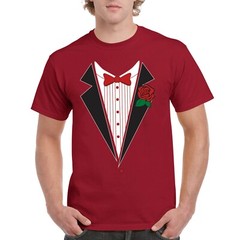 Tuxedo with Rose – Classy Formal Funny Party Bowtie T Shirt