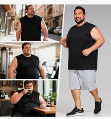 Men’s Muscle Tank 5XL Black 5pack Machine Wash Lightweight Big&Tall New