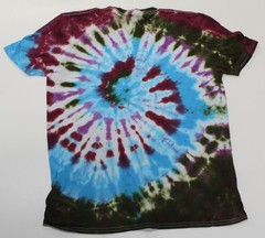 Tie Dye T-Shirt Adult L Maroon Swamp Spiral Gildan Softstyle Cotton Short Sleeve