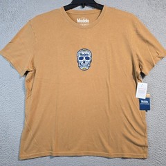 Lucky Brand Modelo Beer Shirt Mens XL Orange Cerveza Mexican Skull Calavera NWT