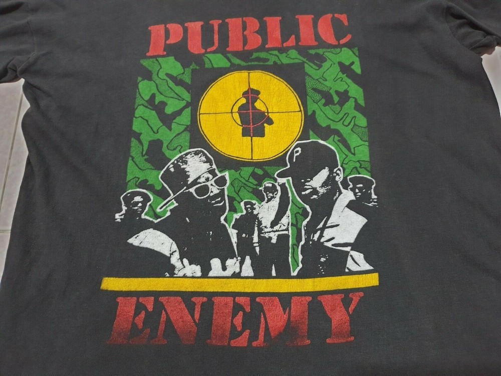 Vintage Public Enemy Hip Hop Group Cotton Black All Size Unisex Tee Shirt EN257