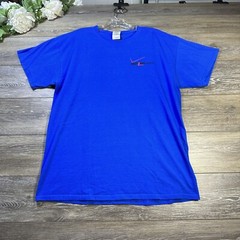 Verizon Wireless T Shirt Size Large Blue Double Sided Graphic Work