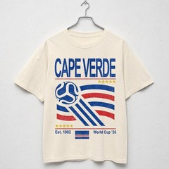 Cape Verde National Colors Soccer T-Shirt Vintage Graphic Tee Size S-5XL