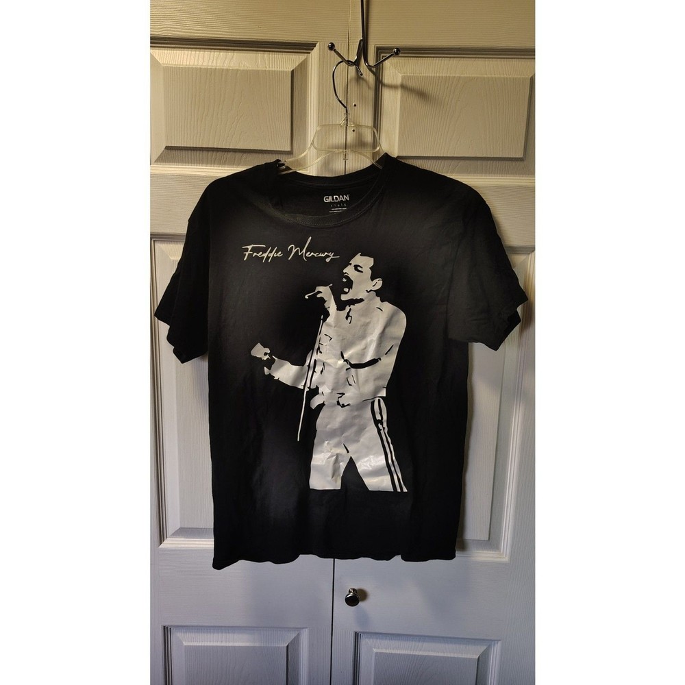 Freddie Mercury Signature Silhouette Graphic Band Tee Black Men’s Size Large L
