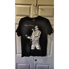Freddie Mercury Signature Silhouette Graphic Band Tee Black Men’s Size Large L