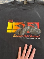 Vintage 1988 Ann Arbor Michigan Summer Arts Festival Loons T Shirt Size 2XL Art