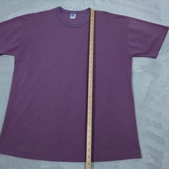 Vintage Russell Athletic T Shirt Mens XL Purple Blank Tee Made USA Crewneck 90s
