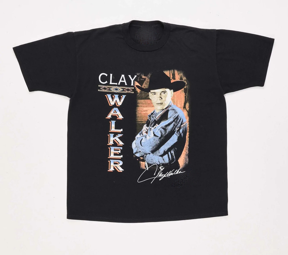 Vintage Clay Walker Music Star Cotton Black All Size Unisex Tee Shirt AG220