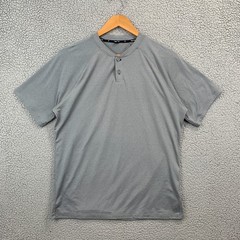 Public Rec Henley Shirt Mens Medium Gray Pima Short Sleeve Active Work Travel