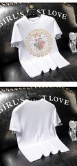 New Fashion Crown Rhinestones Summer Short Sleeve Luxury Men Streetwear T-Shirt