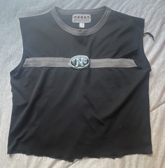 Punkt by Dotex-Group Men’s Black/Gray Solid Sleeveless Crew Neck Logo Tee M PUNK