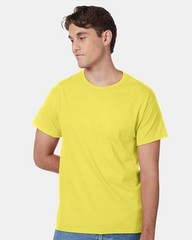 Hanes 5250 4XL Authentic Short Sleeve Men’s Cotton T-Shirt Yellow Pit to Pit 29″