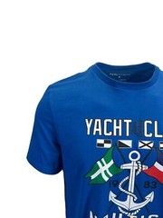 Nautica Men’s Blue T-Shirt Yacht Club Graphic Tee (S08)