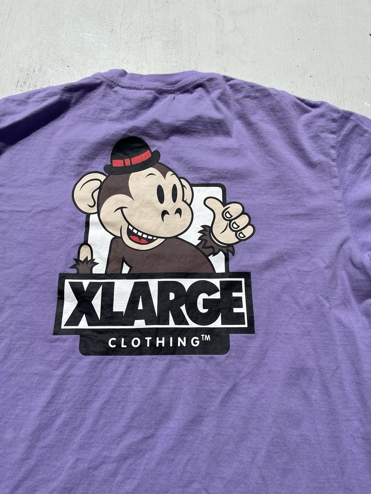 Men’s XLarge T-Shirt Purple Spell-Out M Streetwear Japan Art Cartoon HOLE