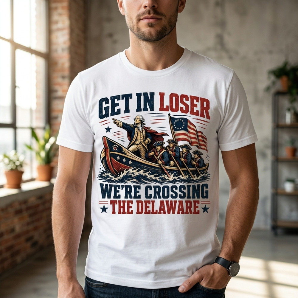 Get In Loser We’re Crossing The Delaware Shirt, Funny George Washington T-Shirt